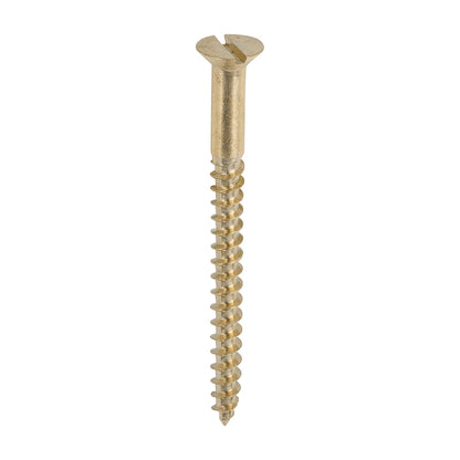 TIMCO Solid Brass Countersunk Woodscrews - 8 x 2 - Image