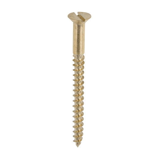 TIMCO Solid Brass Countersunk Woodscrews - 8 x 2 - Image