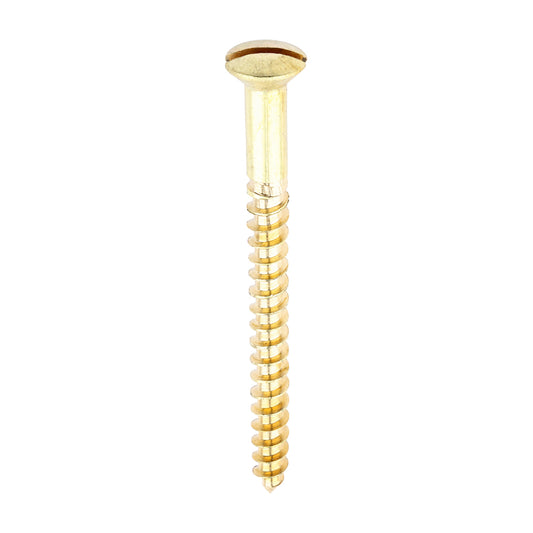 TIMCO Solid Brass Round Head Woodscrews - 8 x 2 - Image