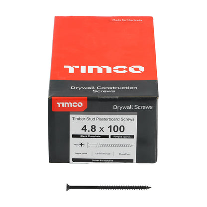 TIMCO Drywall Coarse Thread Bugle Head Grey Screws - 4.8 x 100 - Image