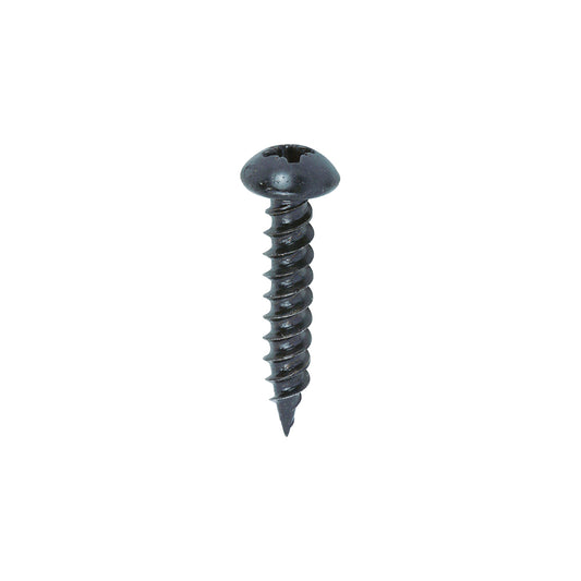 TIMCO Twin-Threaded Round Head Black Woodscrews - 10 x 1 - Image