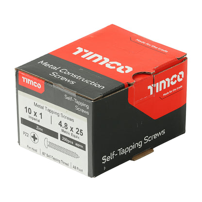 TIMCO Self-Tapping Pan Head Silver Screws - 10 x 1 - Image