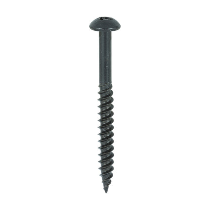 TIMCO Twin-Threaded Round Head Black Woodscrews - 10 x 2 - Image