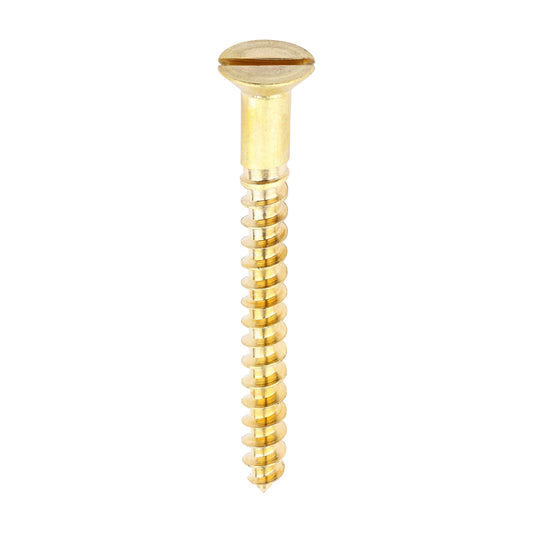 TIMCO Solid Brass Countersunk Woodscrews - 10 x 2 - Image