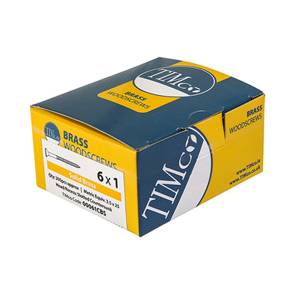 TIMCO Solid Brass Countersunk Woodscrews - 10 x 2 - Image