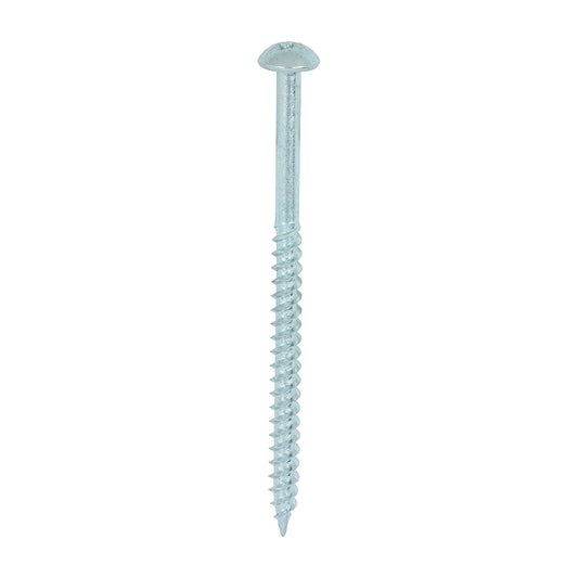 TIMCO Twin-Threaded Round Head Silver Woodscrews - 10 x 3 - Image
