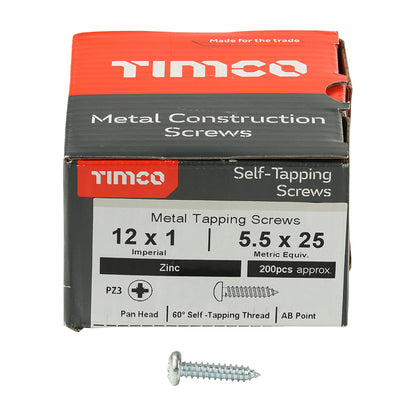 TIMCO Self-Tapping Pan Head Silver Screws - 12 x 1 - Image