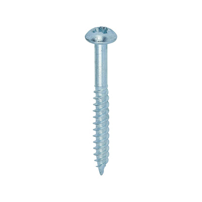 TIMCO Twin-Threaded Round Head Silver Woodscrews - 12 x 2 - Image