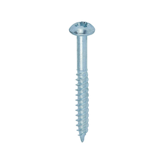 TIMCO Twin-Threaded Round Head Silver Woodscrews - 12 x 2 - Image