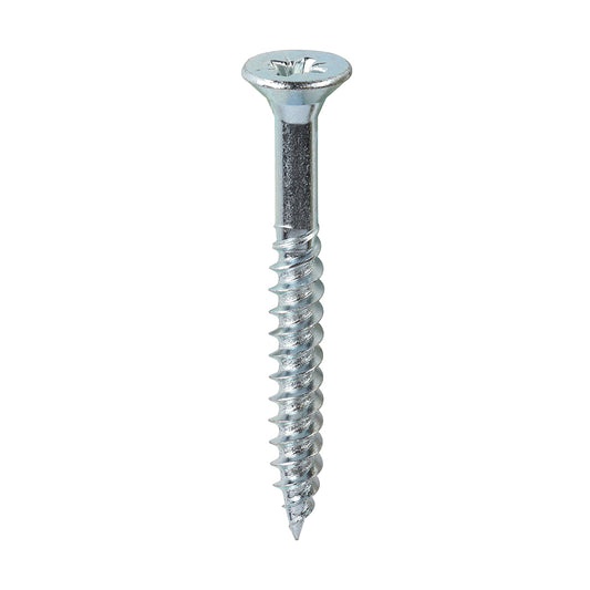 TIMCO Twin-Threaded Countersunk Silver Woodscrews - 12 x 2 - Image