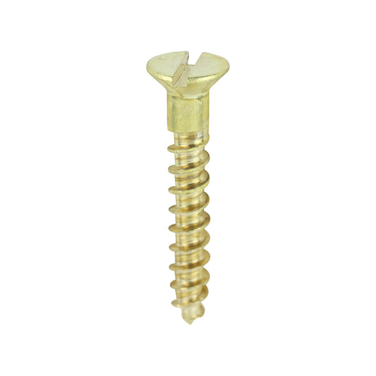 TIMCO Solid Brass Countersunk Woodscrews - 4 x 3/4 - Image