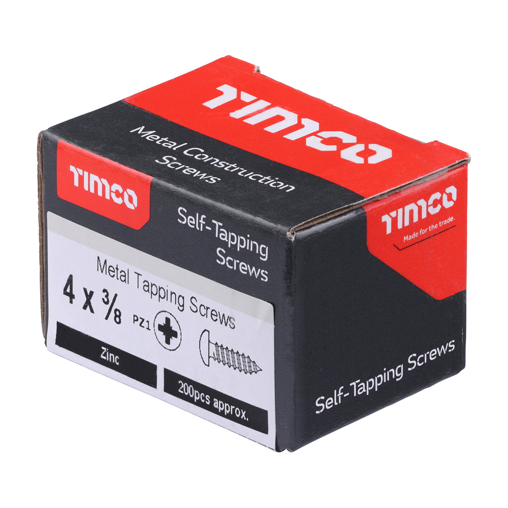TIMCO Self-Tapping Pan Head Silver Screws - 4 x 3/8 - Image