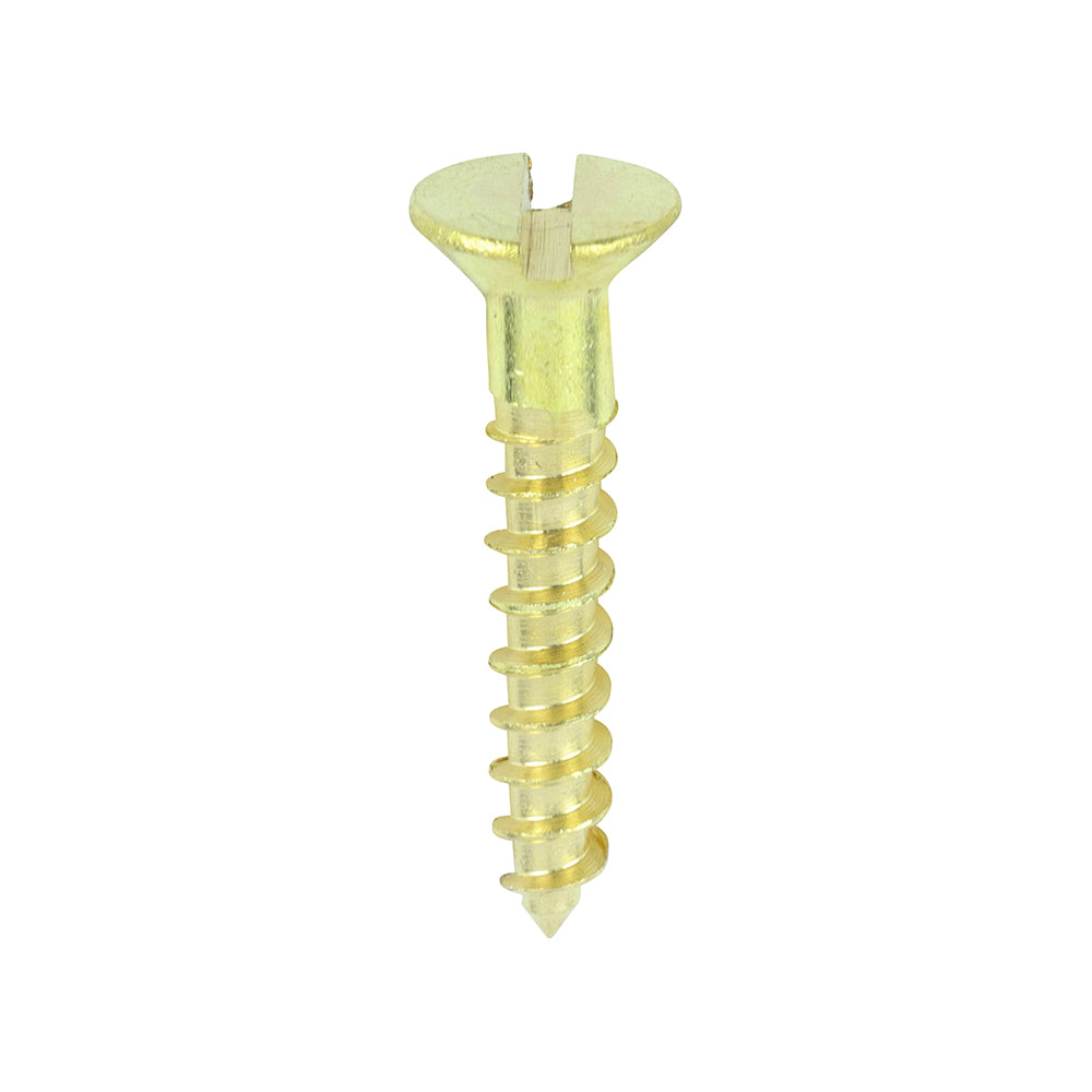 TIMCO Solid Brass Countersunk Woodscrews - 4 x 5/8 - Image