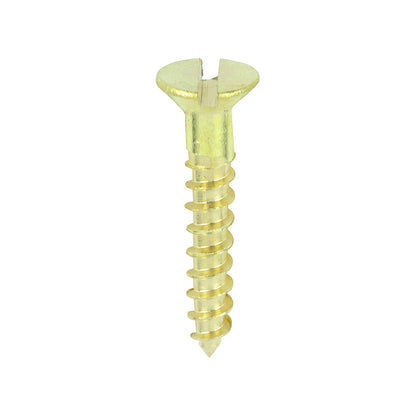 TIMCO Solid Brass Countersunk Woodscrews - 4 x 5/8 - Image