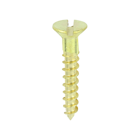 TIMCO Solid Brass Countersunk Woodscrews - 4 x 5/8 - Image