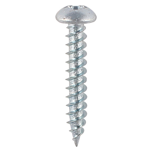 TIMCO Twin-Threaded Round Head Silver Woodscrews - 4 x 5/8 - Image