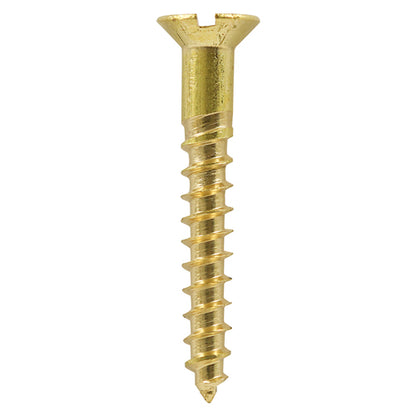 TIMCO Solid Brass Countersunk Woodscrews - 6 x 3/4 - Image