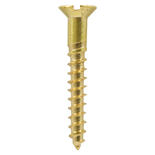 TIMCO Solid Brass Countersunk Woodscrews - 6 x 3/4 - Image
