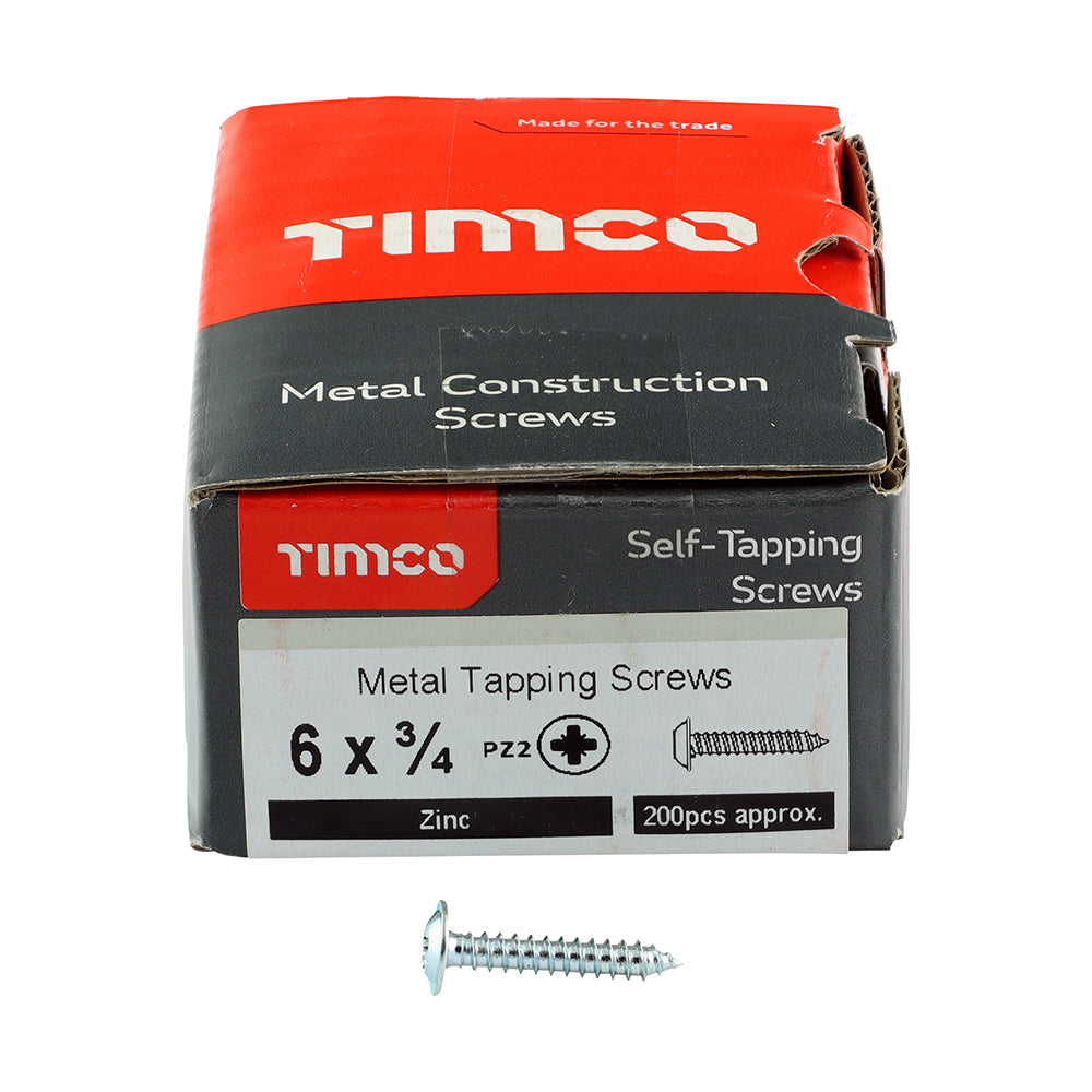 TIMCO Self-Tapping Flange Head Silver Screws - 6 x 3/4 - Image