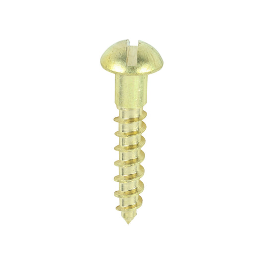 TIMCO Solid Brass Round Head Woodscrews - 6 x 3/4 - Image