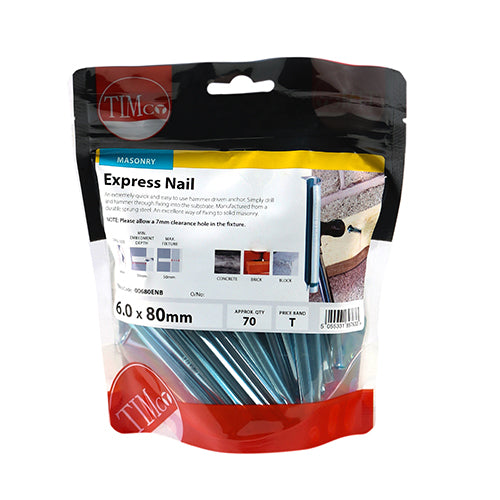 TIMCO Express Nails Silver - 6.0 x 80 - Image