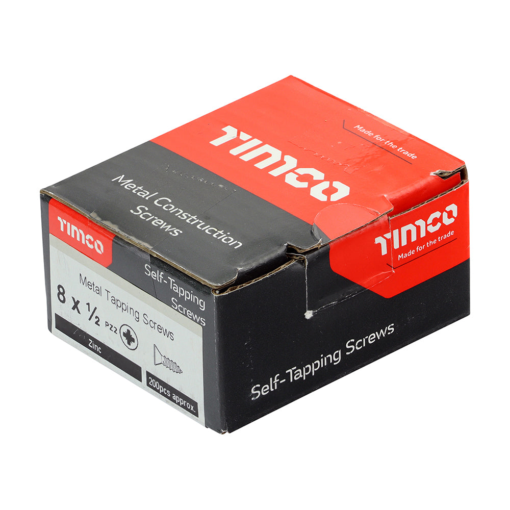 TIMCO Self-Tapping Countersunk Silver Screws - 8 x 1/2 - Image