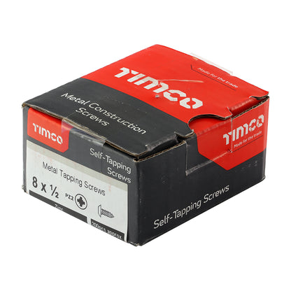TIMCO Self-Tapping Flange Head Silver Screws - 8 x 1/2 - Image