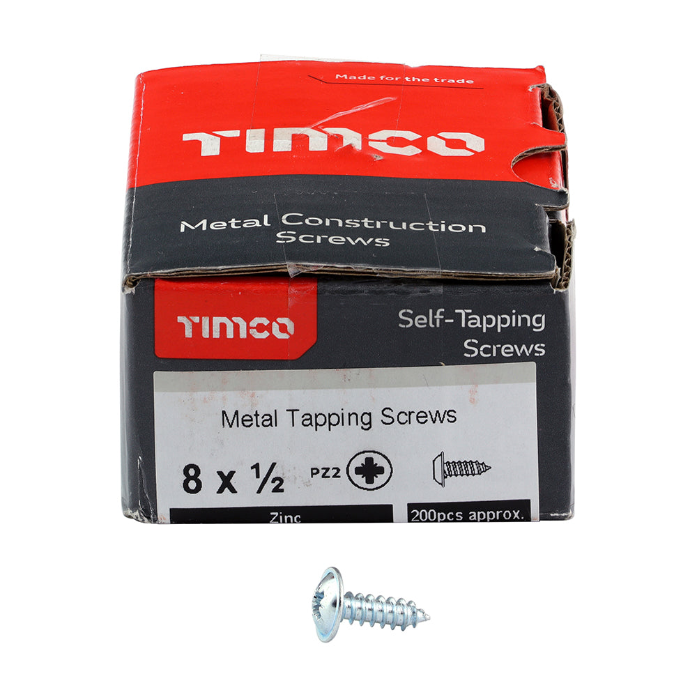 TIMCO Self-Tapping Flange Head Silver Screws - 8 x 1/2 - Image