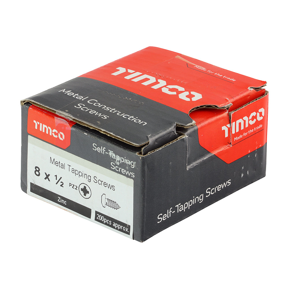 TIMCO Self-Tapping Pan Head Silver Screws - 8 x 1/2 - Image