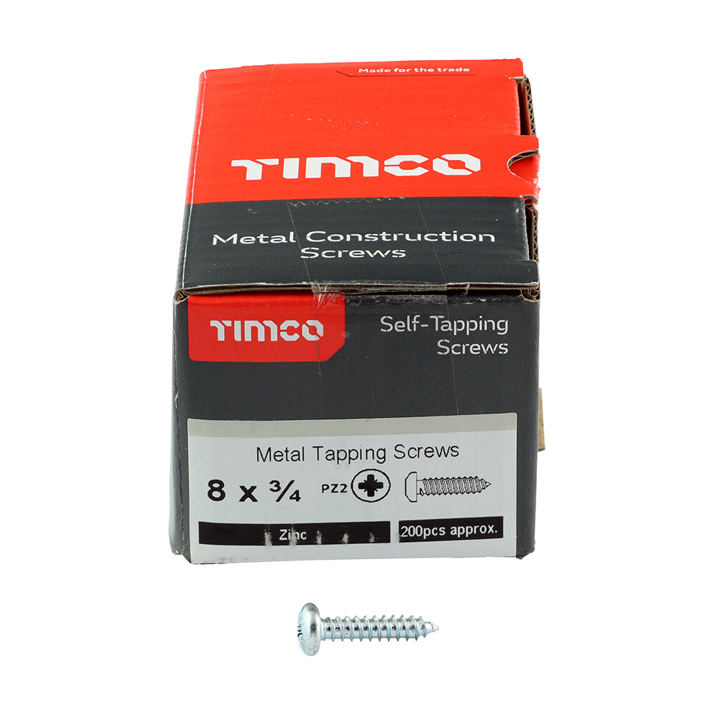 TIMCO Self-Tapping Pan Head Silver Screws - 8 x 3/4 - Image