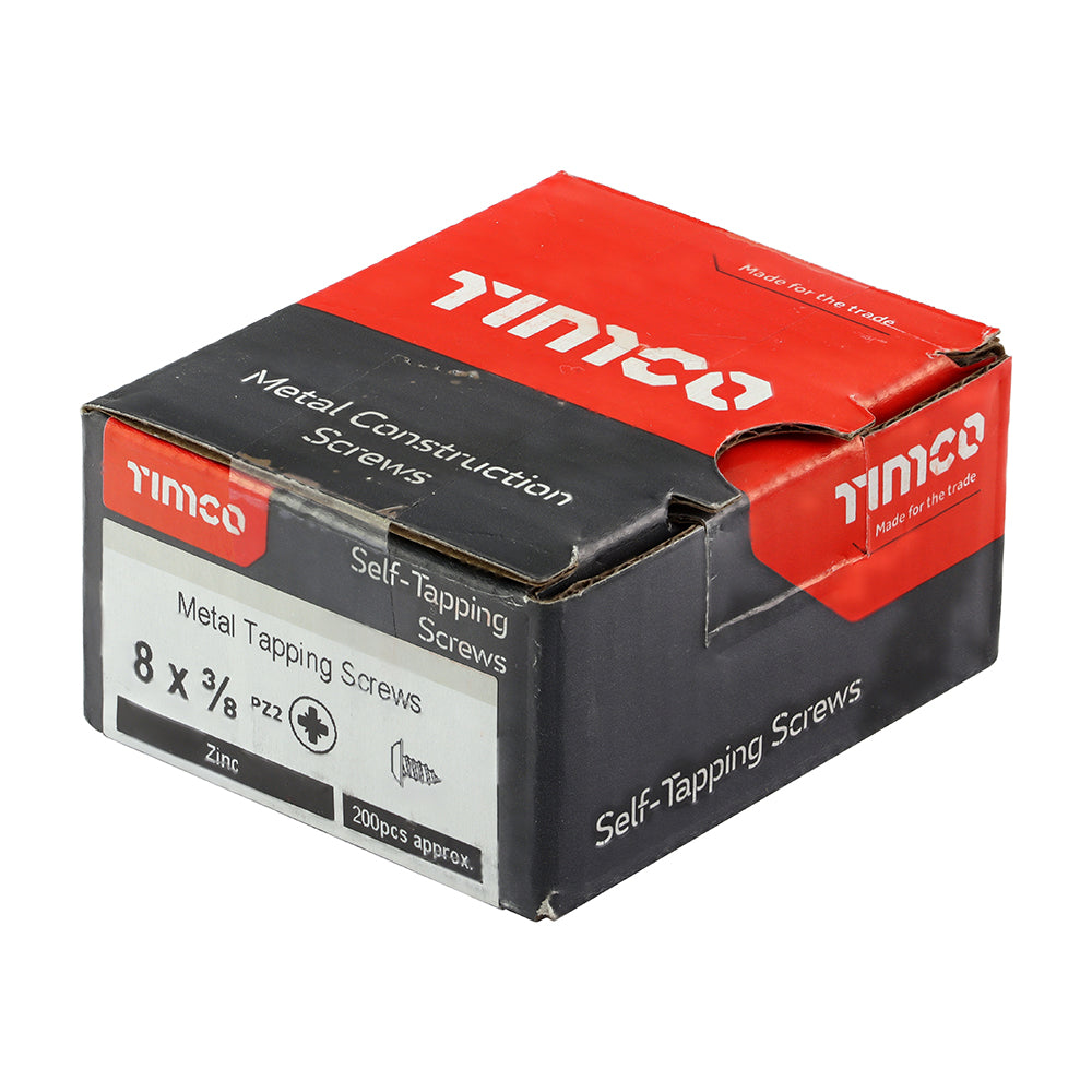 TIMCO Self-Tapping Flange Head Silver Screws - 8 x 3/8 - Image