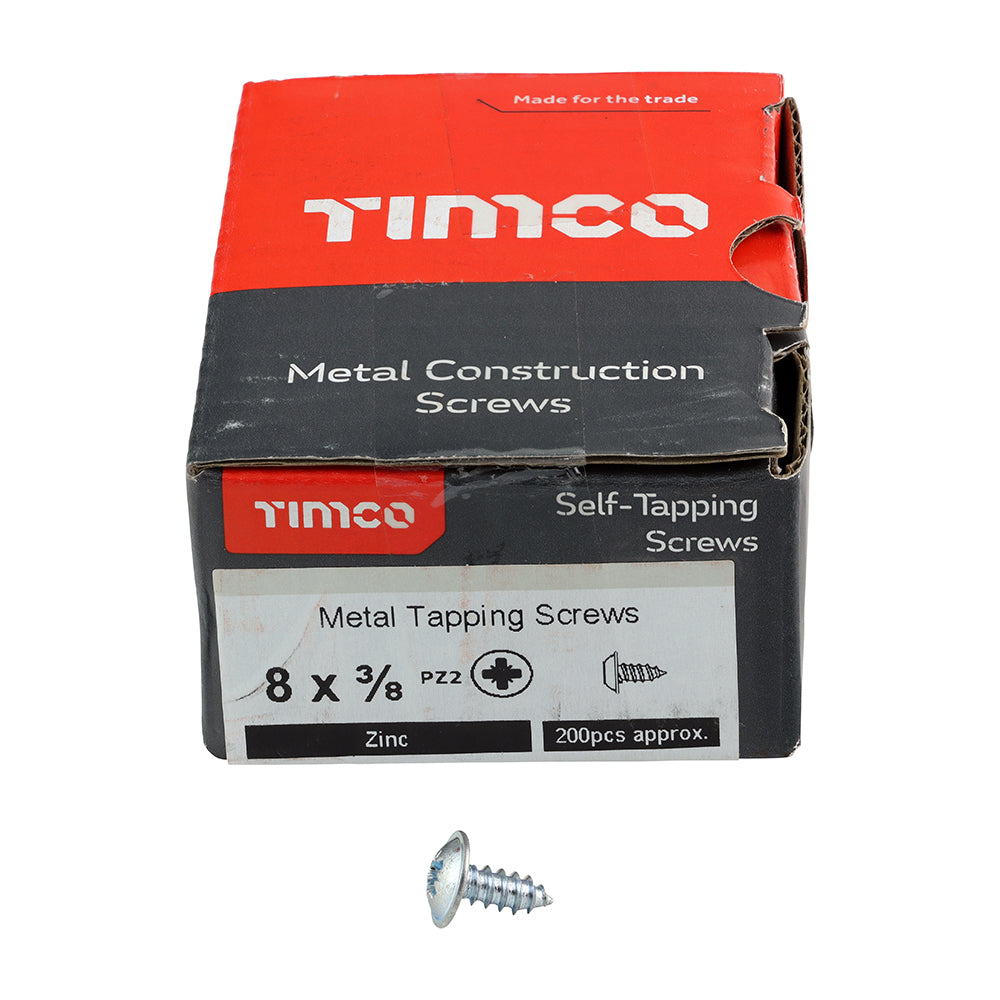 TIMCO Self-Tapping Flange Head Silver Screws - 8 x 3/8 - Image