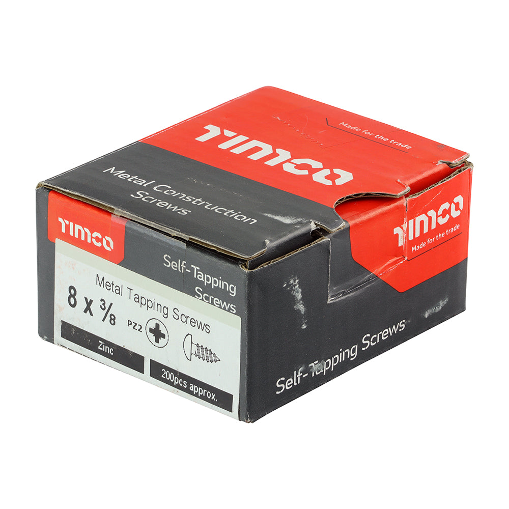 TIMCO Self-Tapping Pan Head Silver Screws - 8 x 3/8 - Image