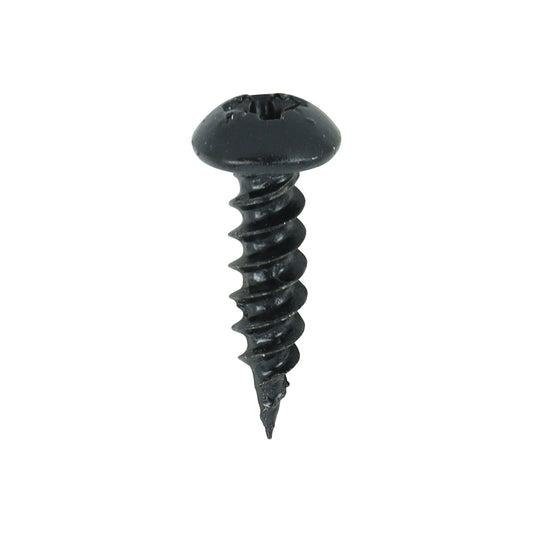 TIMCO Twin-Threaded Round Head Black Woodscrews - 8 x 5/8 - Image