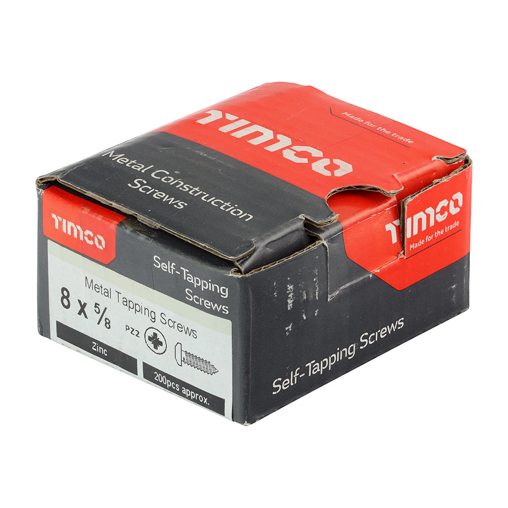TIMCO Self-Tapping Pan Head Silver Screws - 8 x 5/8 - Image