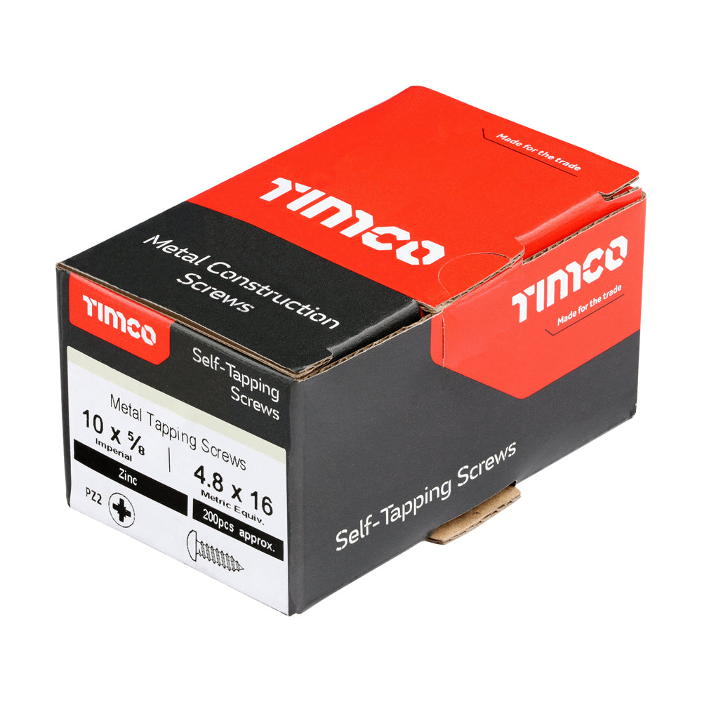 TIMCO Self-Tapping Pan Head Silver Screws - 10 x 5/8 - Image