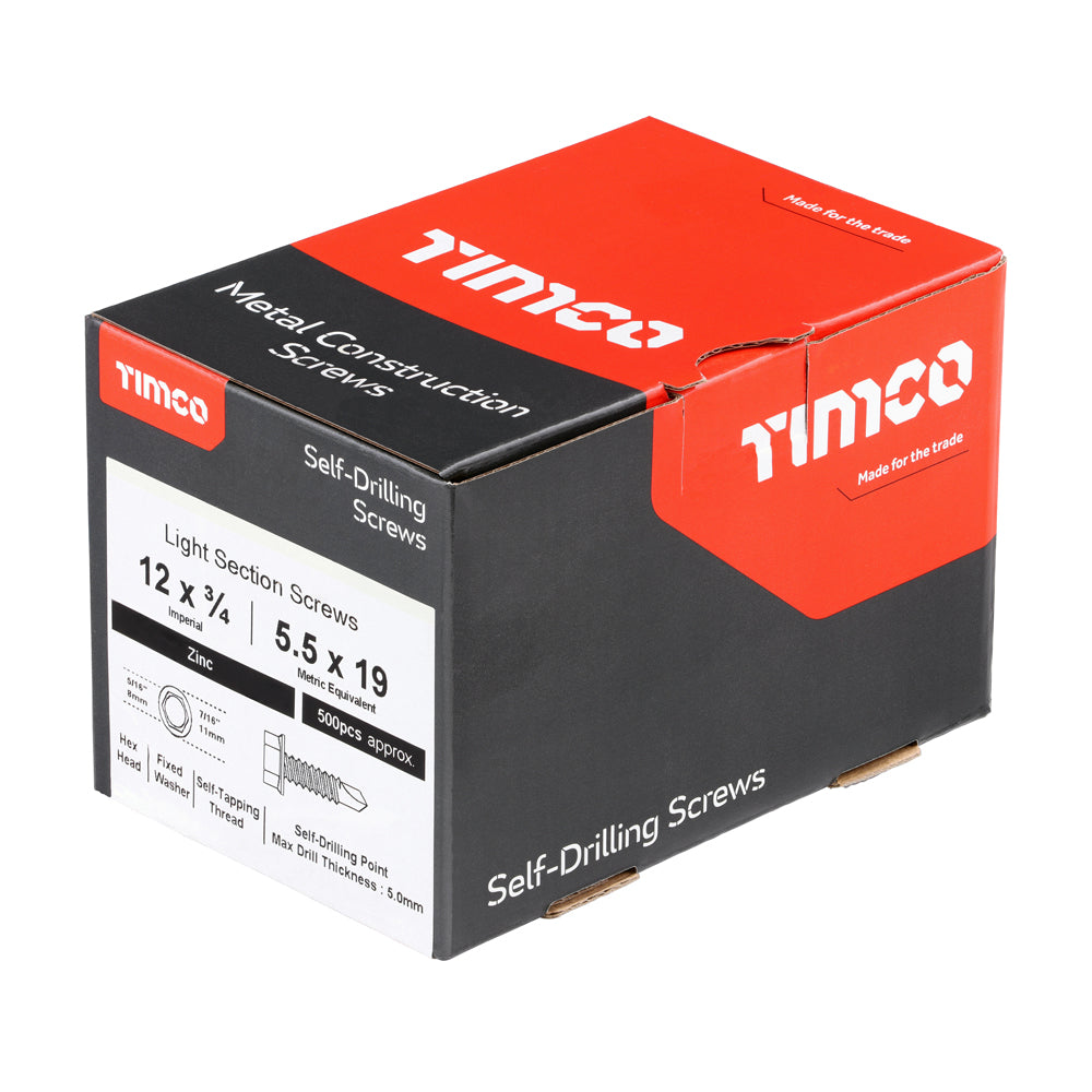 TIMCO Self-Drilling Light Section Silver Screws - 12 x 3/4 - Image