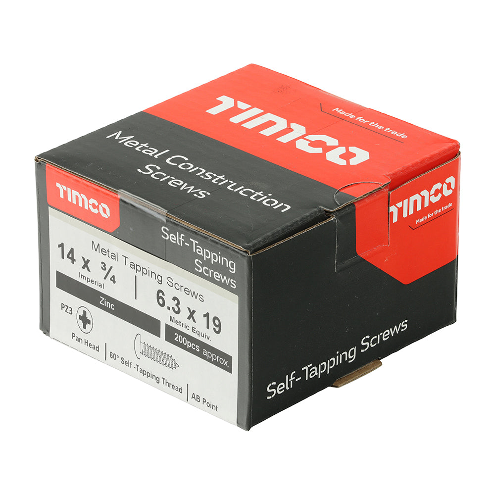 TIMCO Self-Tapping Pan Head Silver Screws - 14 x 3/4 - Image