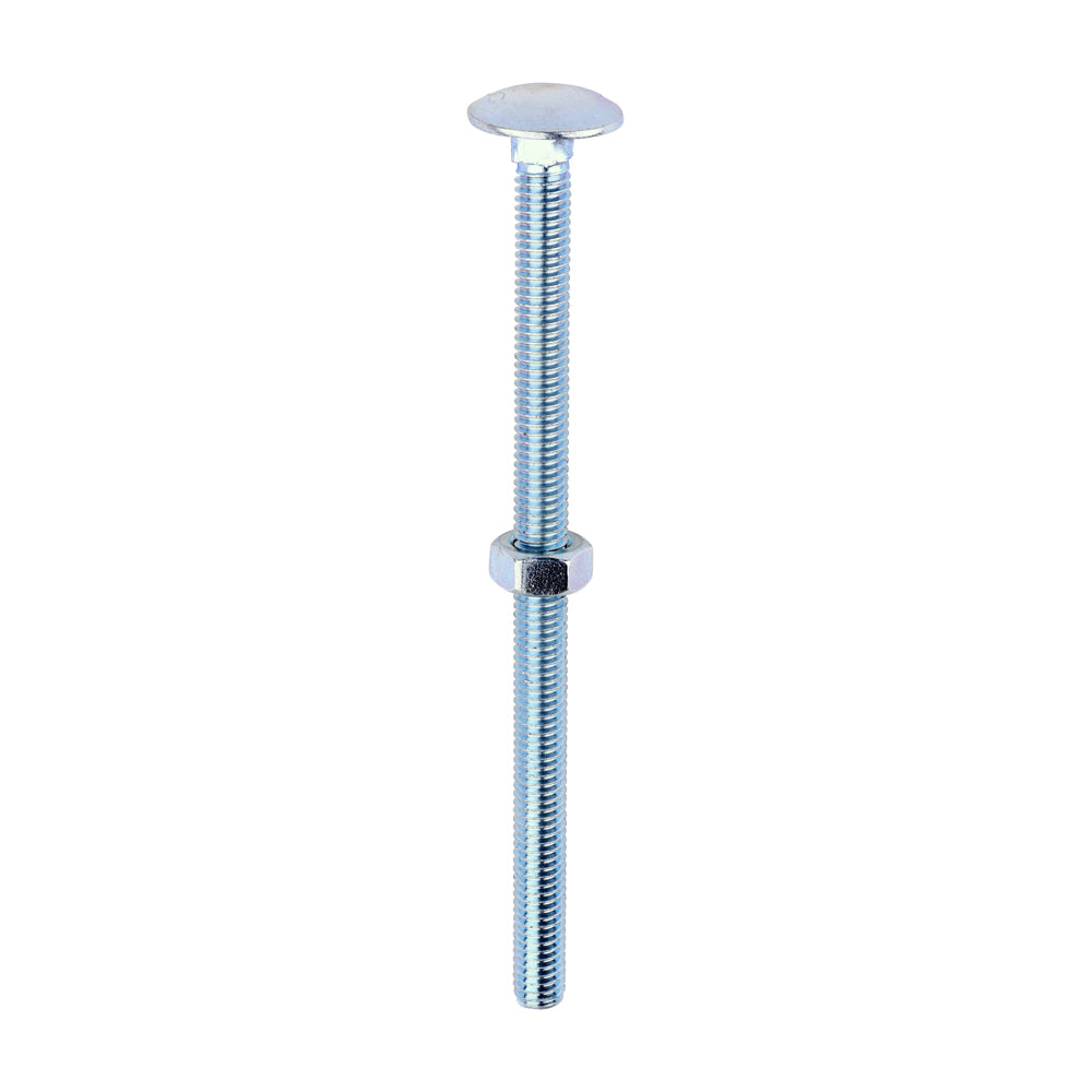 TIMCO Carriage Bolts DIN603 & Hex Full Nuts DIN934 Silver - M6 x 100 - Image
