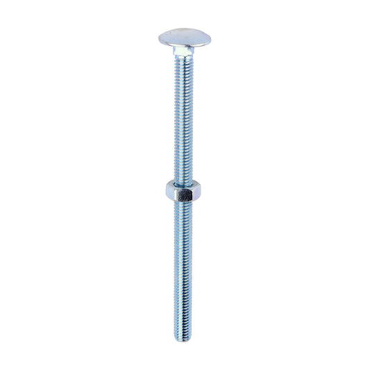 TIMCO Carriage Bolts DIN603 & Hex Full Nuts DIN934 Silver - M6 x 100 - Image