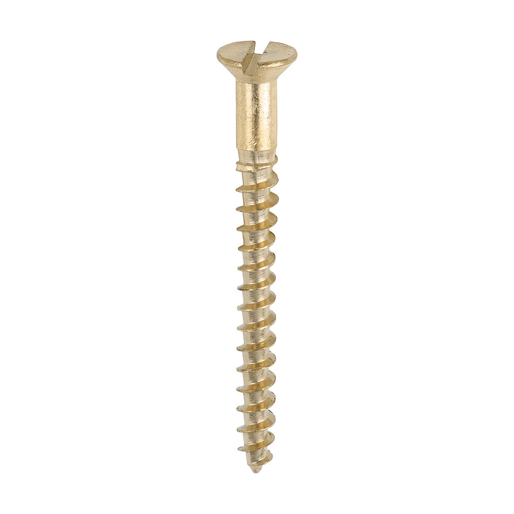 TIMCO Solid Brass Countersunk Woodscrews - 6 x 1 1/2 - Image