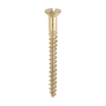 TIMCO Solid Brass Countersunk Woodscrews - 6 x 1 1/2 - Image