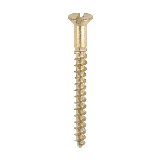TIMCO Solid Brass Countersunk Woodscrews - 6 x 1 1/2 - Image
