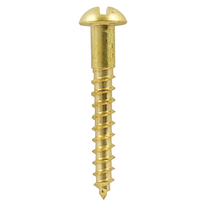 TIMCO Solid Brass Round Head Woodscrews - 6 x 1 1/2 - Image