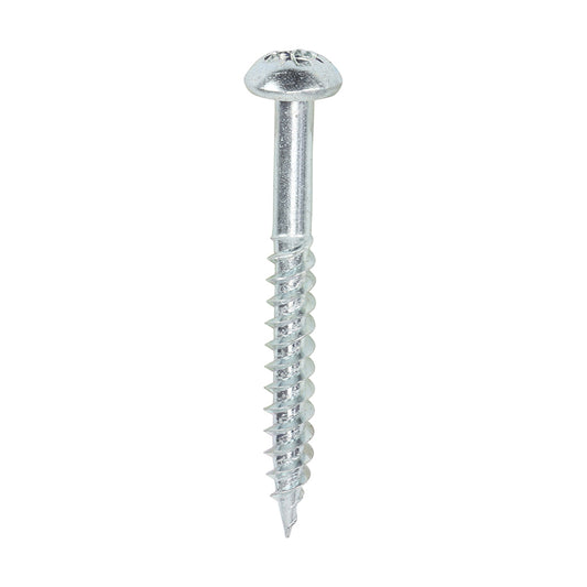 TIMCO Twin-Threaded Round Head Silver Woodscrews - 6 x 11/4 - Image