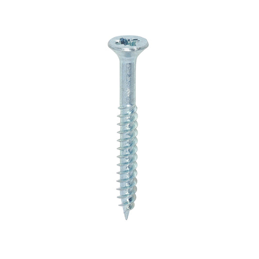 TIMCO Twin-Threaded Countersunk Silver Woodscrews - 6 x 1 1/4 - Image