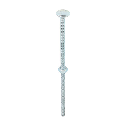 TIMCO Carriage Bolts DIN603 & Hex Full Nuts DIN934 Silver - M6 x 150 - Image