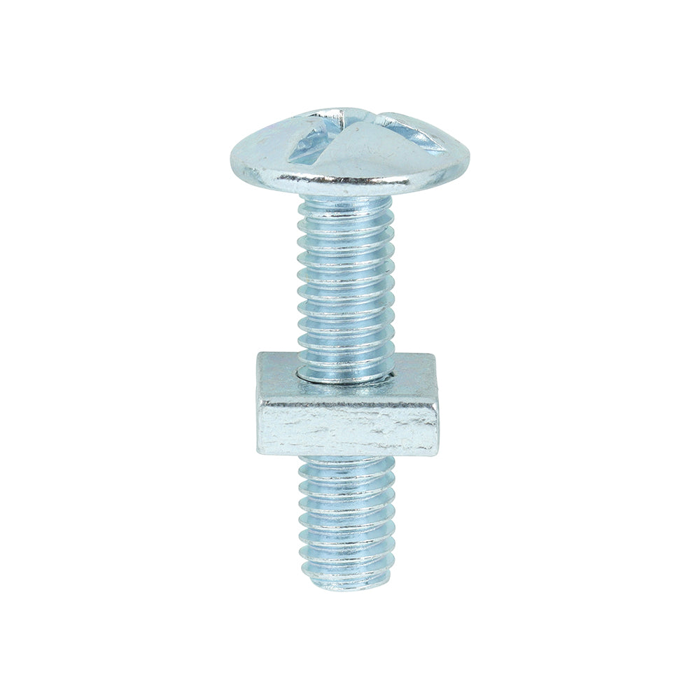 TIMCO Roofing Bolts & Square Nuts Silver - M6 x 25 - Image