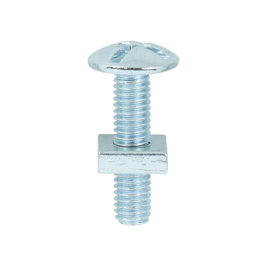 TIMCO Roofing Bolts & Square Nuts Silver - M6 x 25 - Image
