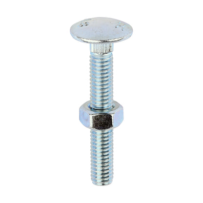 TIMCO Carriage Bolts DIN603 & Hex Full Nuts DIN934 Silver - M6 x 40 - Image